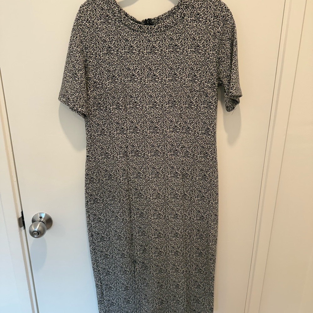 Loft Black and White Cheetah Dress